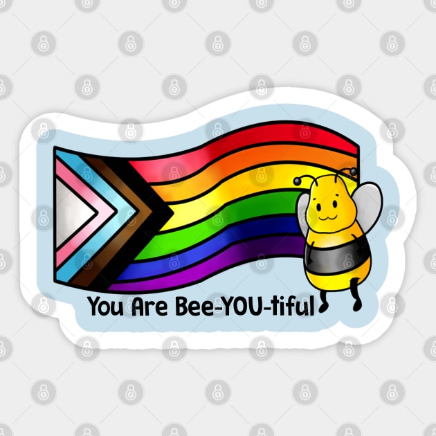 You Are Bee-YOU-tiful Sticker by Crossed Wires